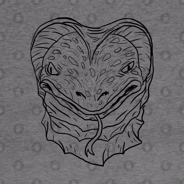 Scary Snake Monster Horror Black Lineart by Moonwing